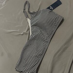 Striped Black and White bikini top